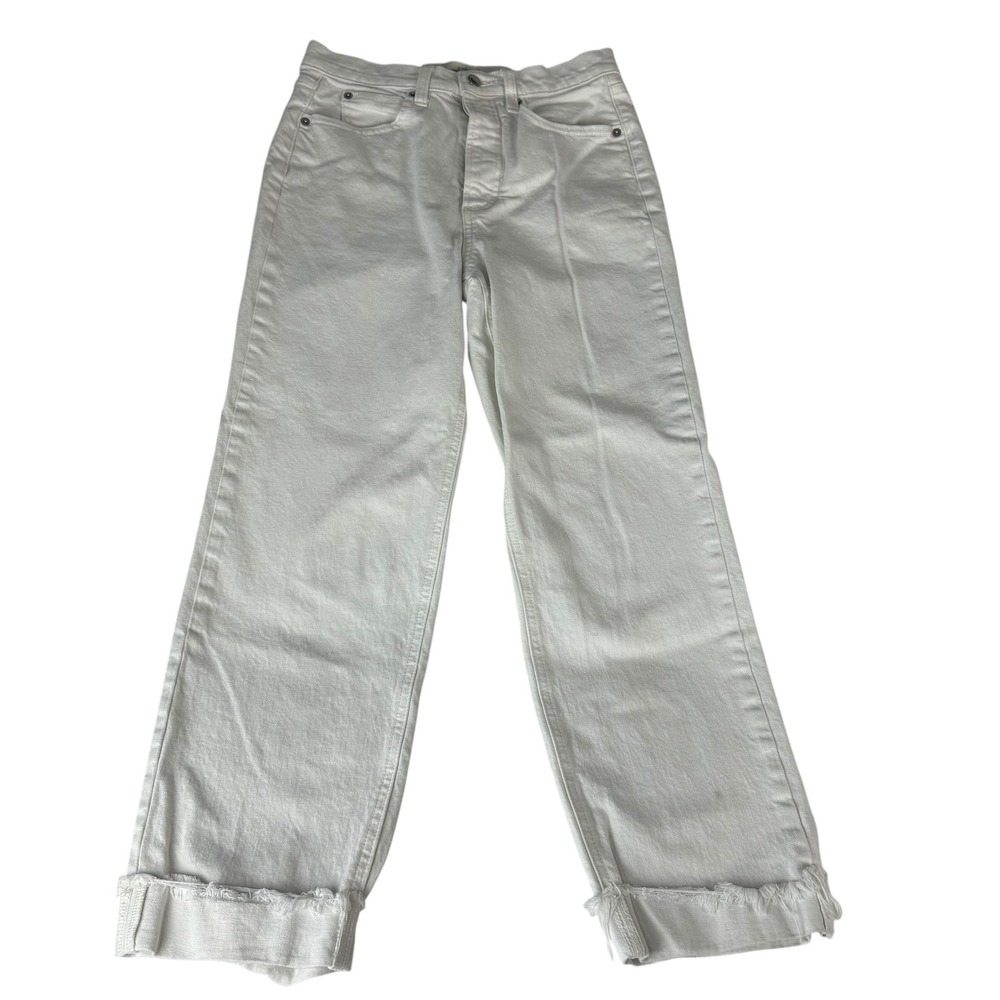 Universal‎ Thread Highest Straight White High Rise Button Fly Jeans Size 4R